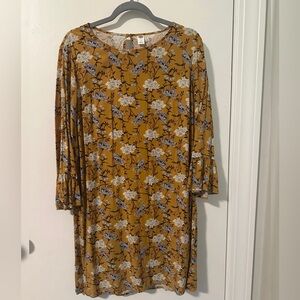 Old Navy Gold Sheath Dress with Bell Sleeves